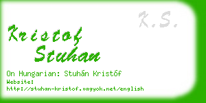 kristof stuhan business card