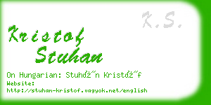 kristof stuhan business card